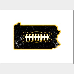 PA Football - White/Black/Gold Posters and Art